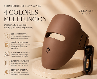 Velaris Máscara LED Facial – Terapia de Luz Roja para una Piel Clara y Joven