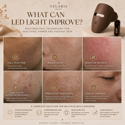Velaris LED Facial Mask - Red Light Therapy for Clear and Youthful Skin